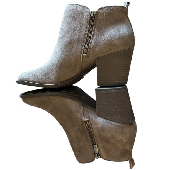 New Lucky Brand Basel Heeled Boots Women's Size 10 M Dune Brown Suede Leather - Picture 5 of 8